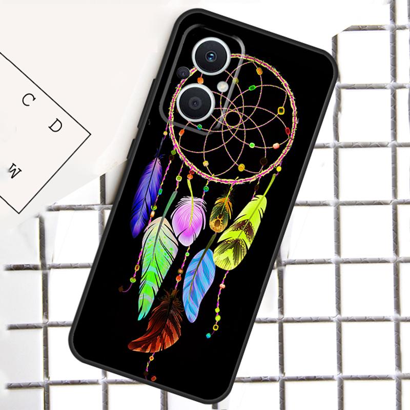 Retro Feather Dreamcatcher Phone Case For OPPO Reno 8T 7 8 Lite 14F 14 13 12 11 F 10 Pro OPPO Find X8 X6 X5 X9 Pro Cover
