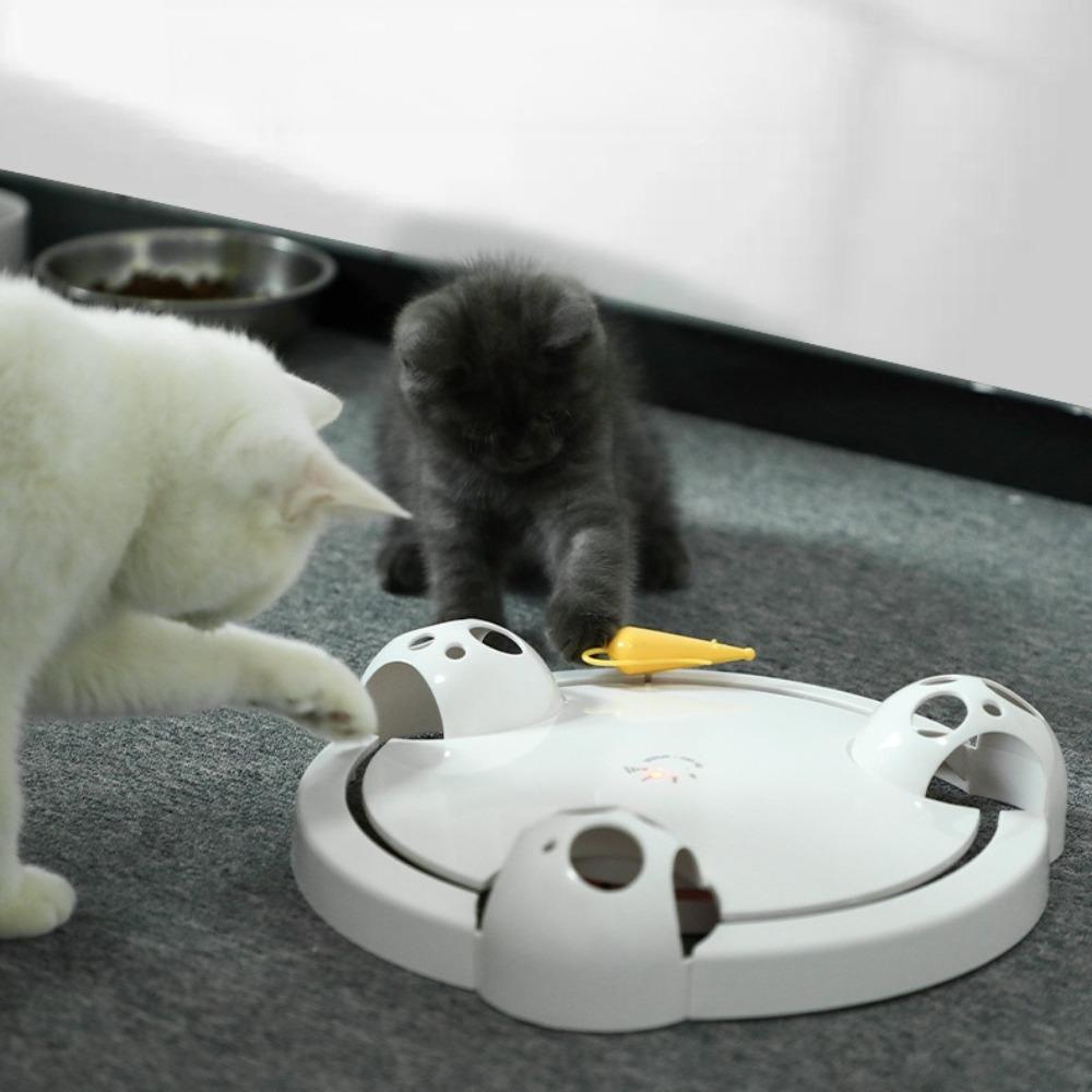 Interactive Electronic Cat Toy Rotating Mouse Teaser Indoor Automatic Turntable Game for Cats Boredom Relief Pet Products