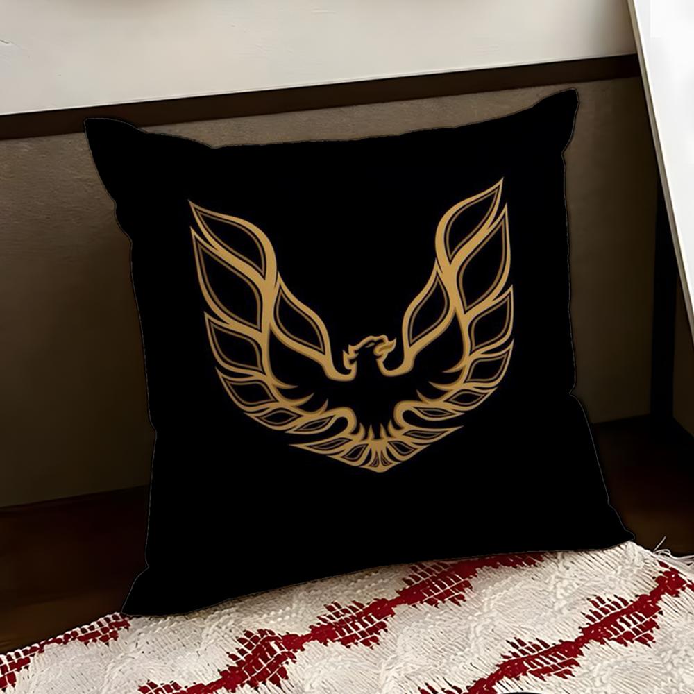 

Golden car logo PPontiac Cushion Cover Reversible Soft Durable Pillow Cover Home Car MultiScene Use for Daily Comfort 30X30cm
