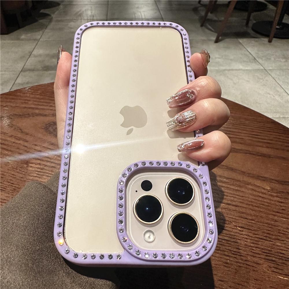 Luxury Diamond Bling Rhinestone Clear Case For For Iphone 16 15 14 Plus 13 12 11 Pro Max Shockproof Hybrid Acrylic Protection Cover