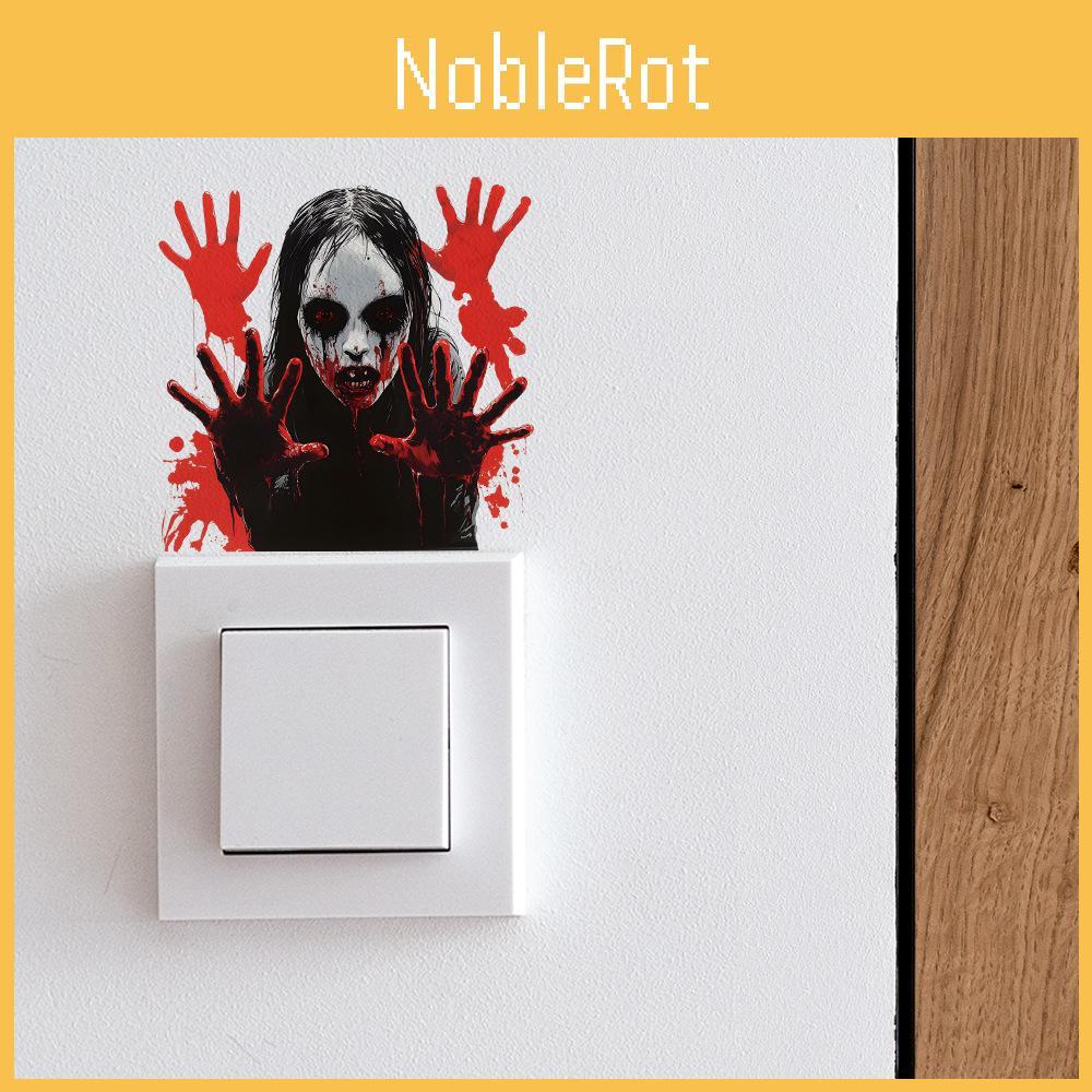 Blood Horror Halloween Hand Pvc Switch Sticker Wall Decal For Home Office Spaces