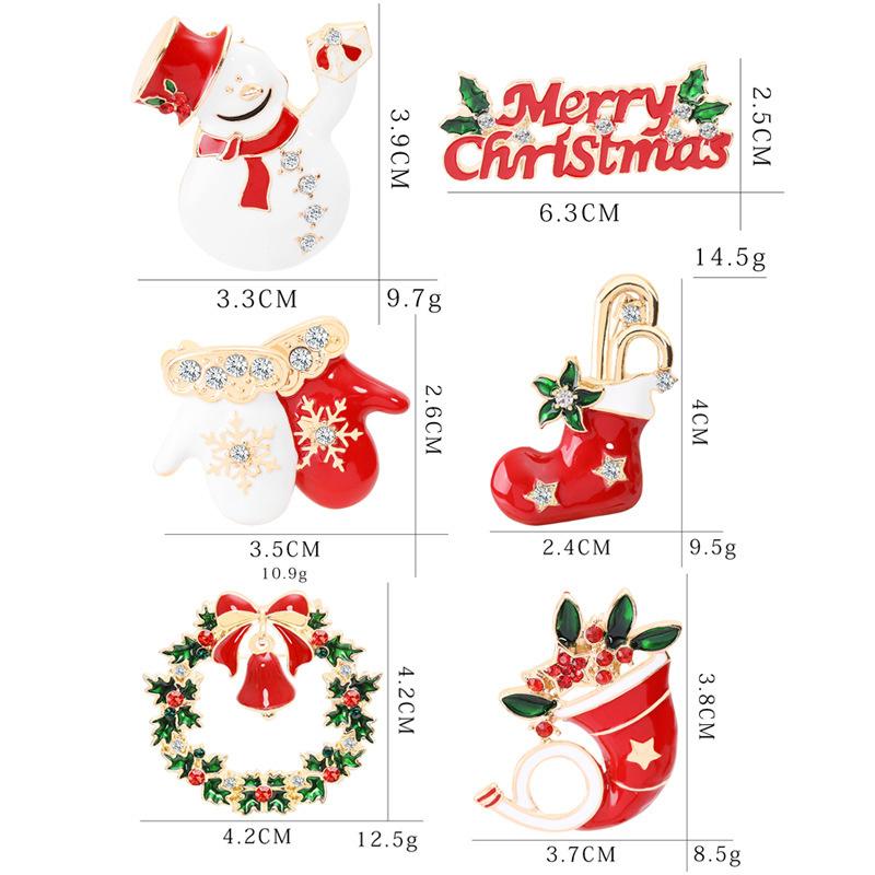 1PC Crystal Deer Brooch Pins Women's Christmas Brooch Jewelry Decoration Santa Claus Party Gifts