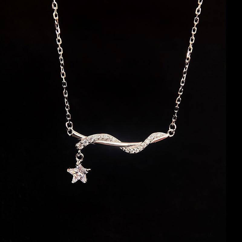 Wrapped Star Necklace Five-pointed Star Pendant Clavicle Chain Fairy Sweet Necklace Women's New Style