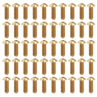 50Pcs Hex Socket Screws Half Round Head Pure Copper Hardware Accessories FastenersM4 X 12 Mm