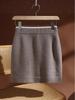 100% Pure Wool Knit Mini Skirt – Women's Elastic Waist, Versatile Hip-Hugging Design for Autumn/Winter.
