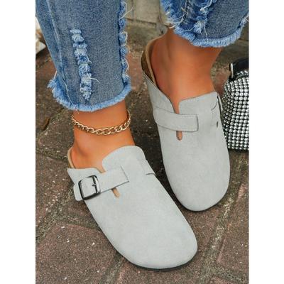 Mode Herbst Damen Flache Kork Clogs Schuhe Mode Geschlossene Zehen Wildleder Plateau Hausschuhe für Frauen Outdoor Casual Slides Schuhe Zapatos