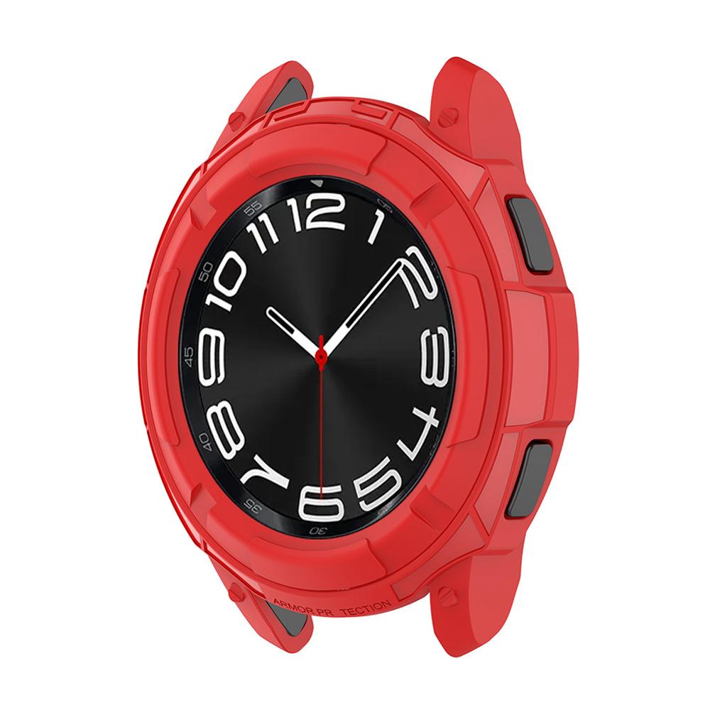 

Armor Cover for Samsung Galaxy Watch 6 Classic 43mm 47mm TPU Soft Hollow Frame Bumper Two-in-one Fall prevention Protective Case Watch 6 Classic 43mm красный