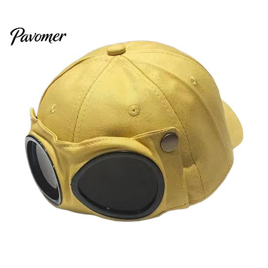 Travel Sunshade Accessories Pilot Goggles Baseball Cap, Integrated Foldable Design, Adjustable UV Casual Hat Resistant Sun for Outdoor Sports