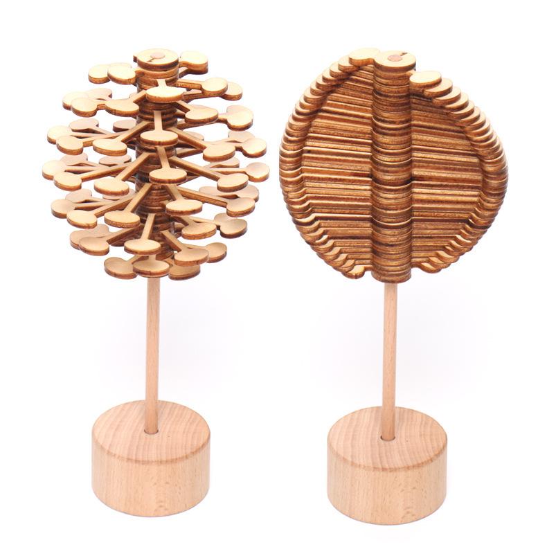 Fibonacci Sequence Wooden Spinning Top Ornament Toy