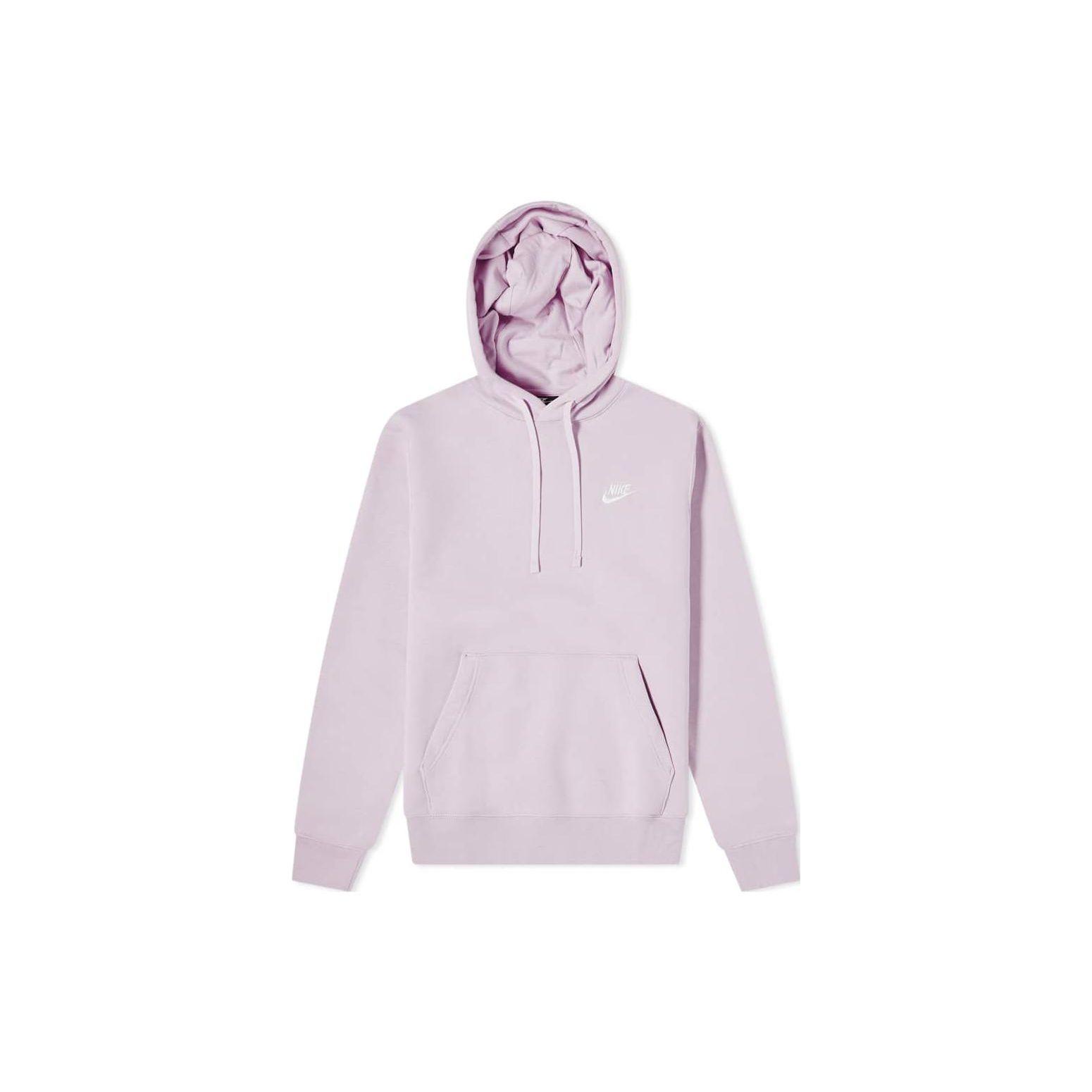 Nike Solid Color Logo Print Hooded Pullover Casual Sports Long Sleeve Sweatshirt Men Sweatshirt Pink BV2654-576 S