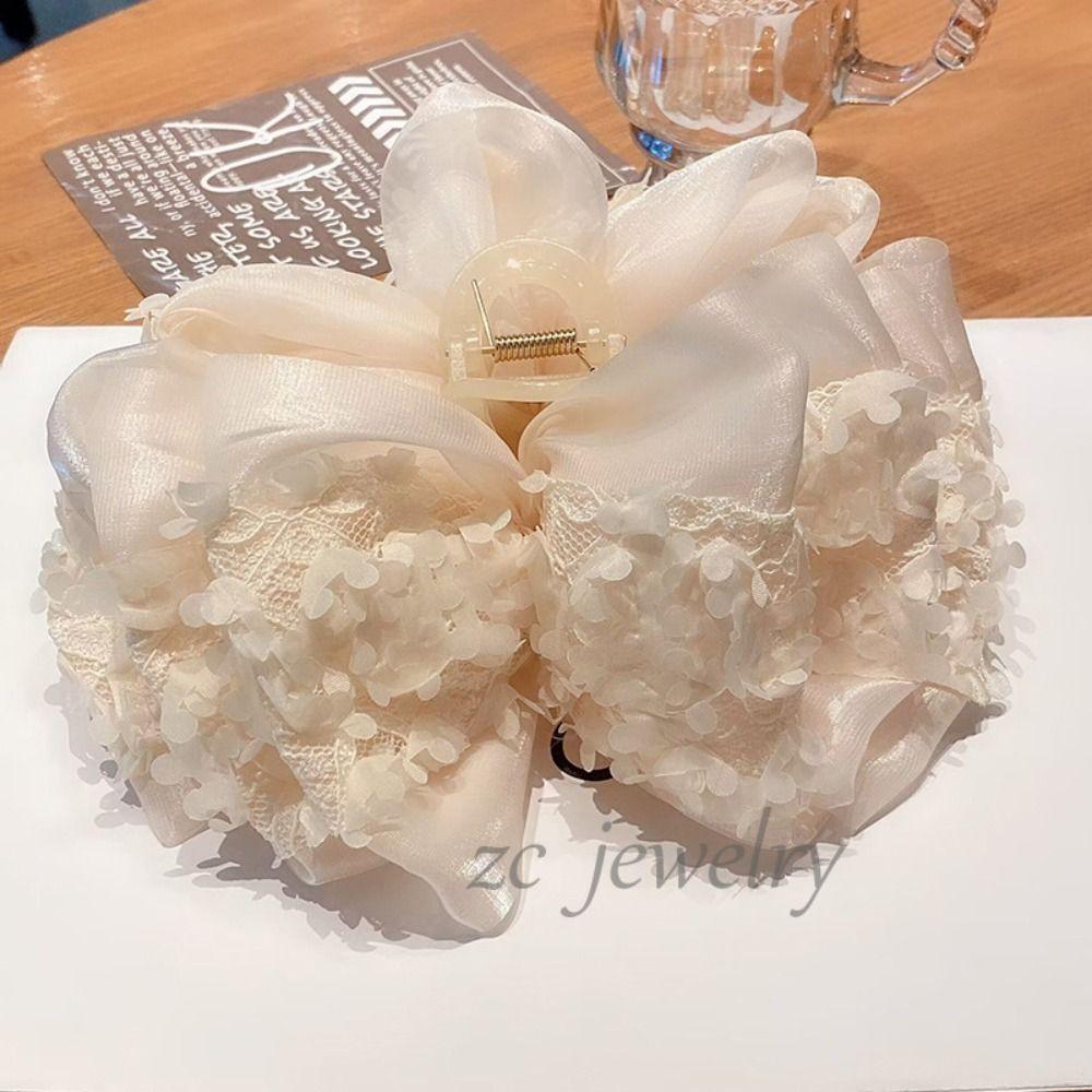 Bubble Bow Hair Claw Bow Large Hair Clip Sweet Shark Clip Lady