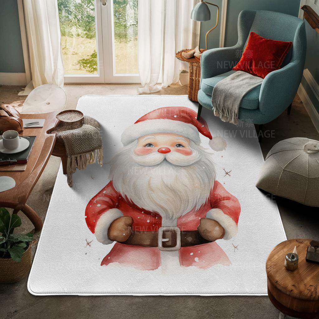 House Entrance Carpet Home Door Mat Living Room Bath Foot Bathroom Non-slip Water Absorption Rugs Bath Merry Christmas Winter