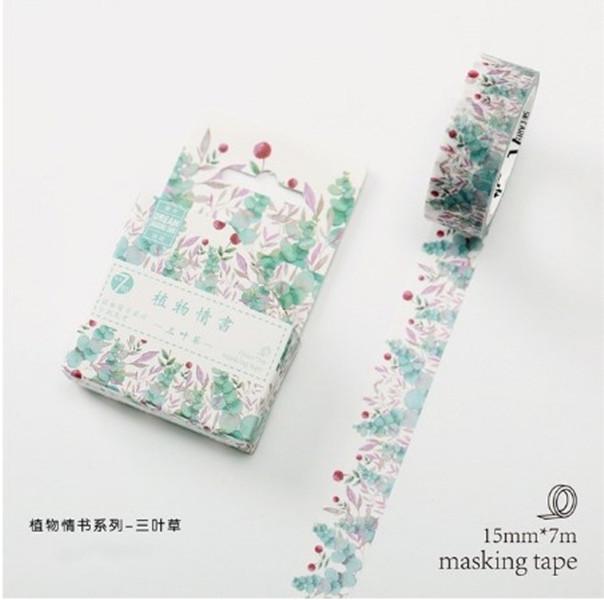Beautiful Wash Tape Flower Plant Japanese Masking Adhesive Tape Decors Scrap Booking Sticker Label