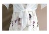 2026 Summer Fashion Chiffon Two-Piece Skirt Set for Middle-Aged & Elderly Women - Short Sleeve Dress