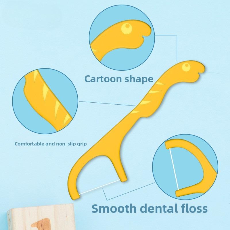 Children's Dental Floss Picks, Regular Box Set, 58 Pieces Per Box, Cute Handle