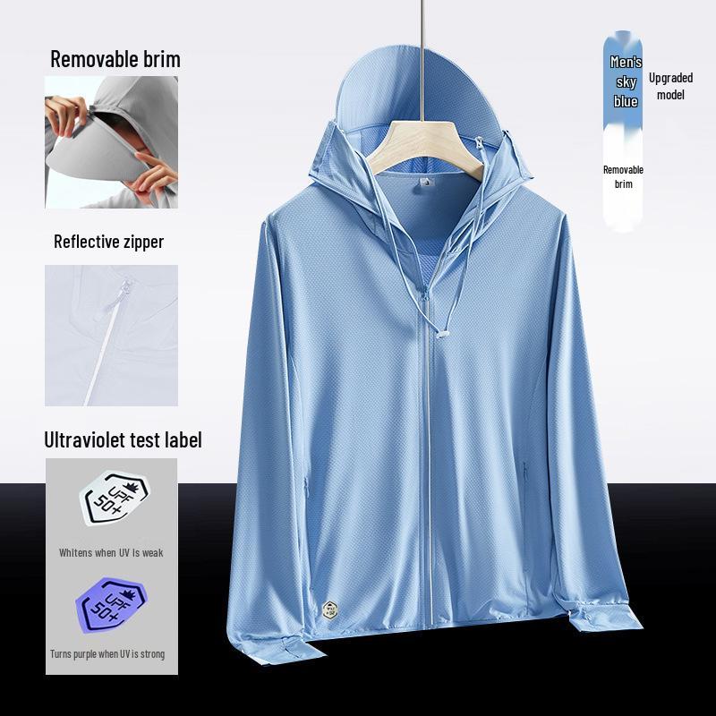 Unisex Quick-Dry Anti-UV Ice Silk Sun Protection with Detachable Brim for Fishing