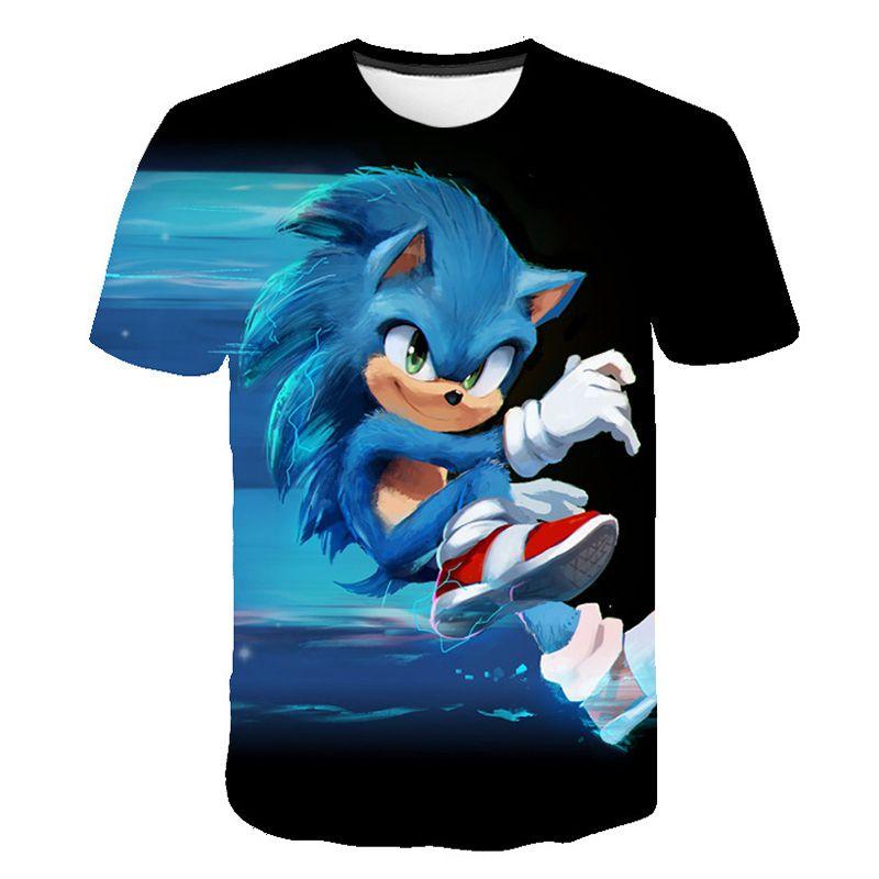Vibrant Sonic The Hedgehog Printed T-shirt For Kids With Short Sleeves And Comfort Fit