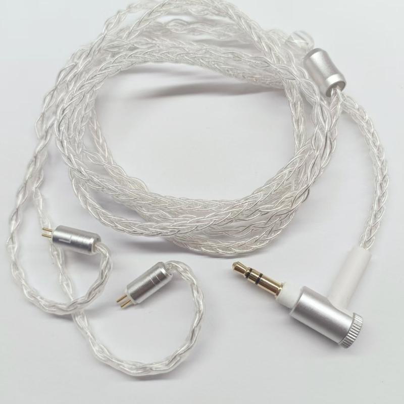 0.78mm Pin Silver Plated Sound Cable Braided PVC Design for TF10 Enhances Music Quality and Secure Connection