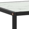 Black Coffee Table with White Marble Effect Glass 100 X 50 X 35 Cm