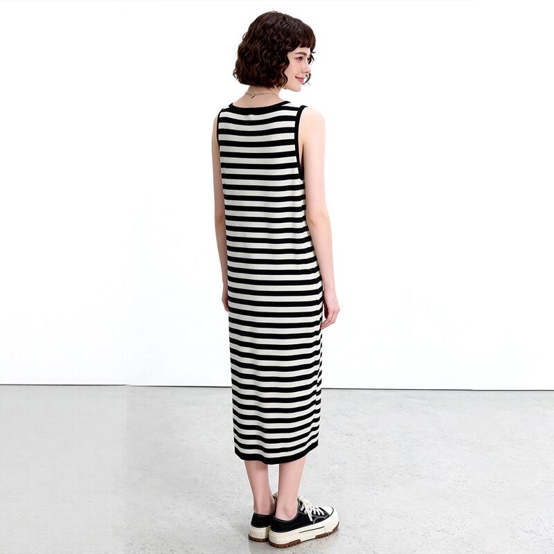 ENC Black and White Striped Tank Dress