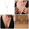 Qiong Yao 5A Zircon Adjustable Clavicle Necklace - Elegant Stainless Steel Design