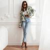 Yousheng Outono Inverno Mulheres Jaqueta Gola virada para baixo Xadrez Estampa Mangas Compridas Cardigan Solto Decoração de Botão Estilo Inglês Tipo Curto Casaco Exterior