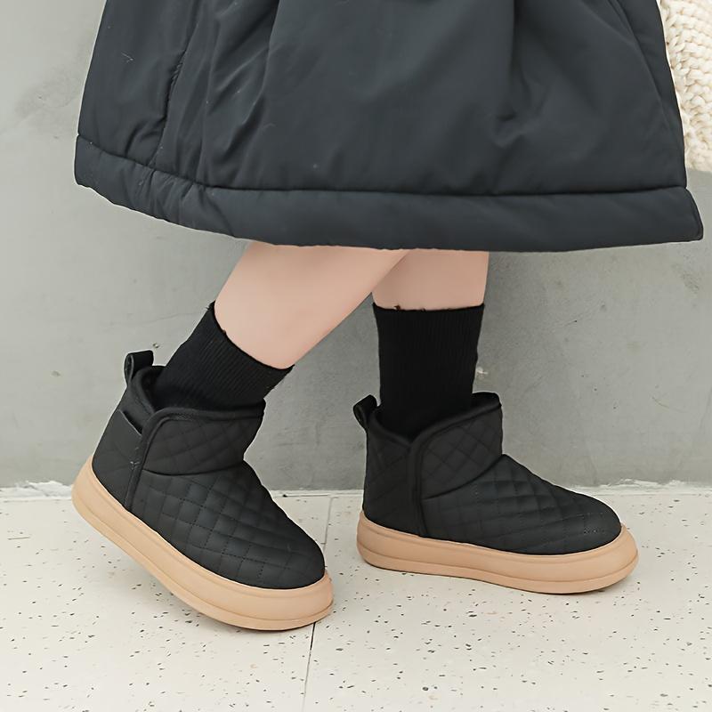 Winter Warm Boys Girls Slip Resistant EVA Snow Boots Arch Support Round Toe Soft Lining Cushioned Insole Beige Black White Gray Casual Shoes Snow