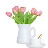 Short Soft Rubber Tulip Bouquet, Home Hotel Bedroom Decoration Flower Arrangement, Home, Simulated Flower