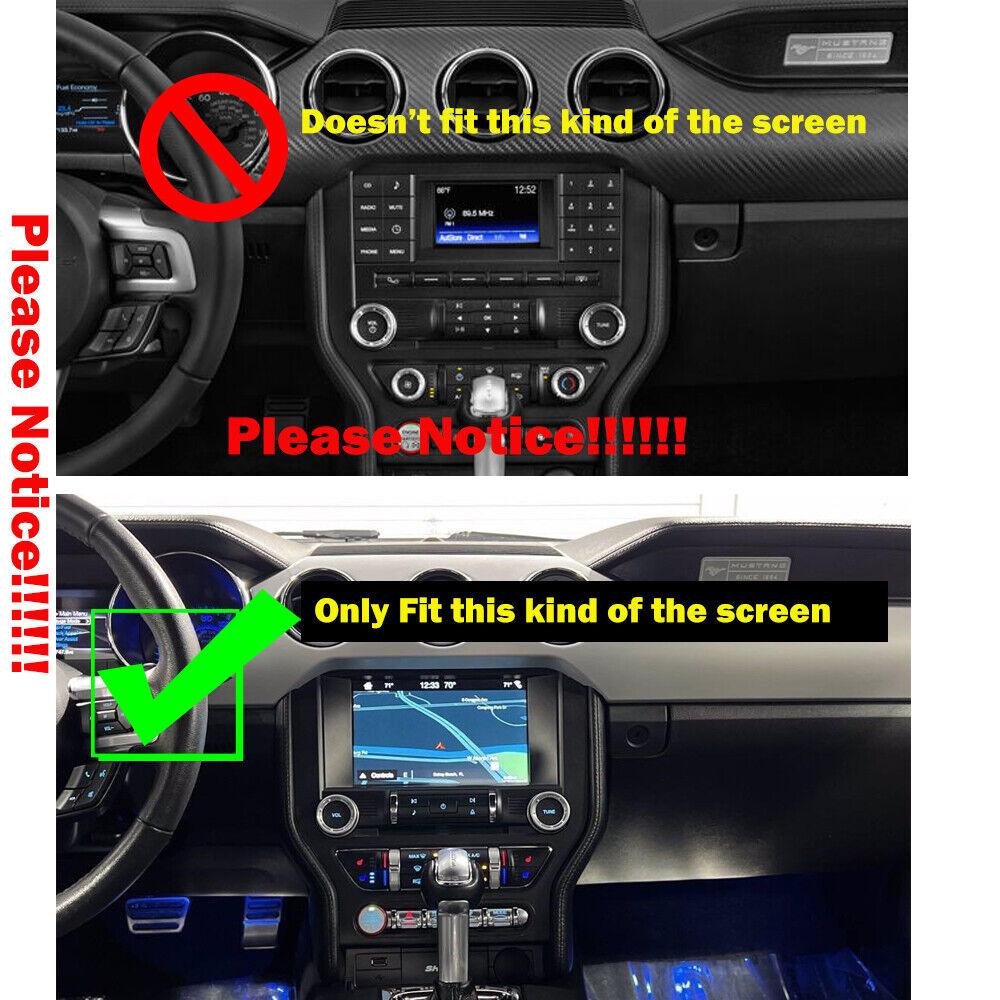 1x Navigation GPS Screen Cover Trim Frame for Ford Mustang 2015+Red Carbon Fiber