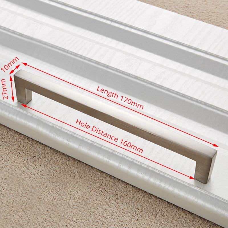 NAIERDI Kitchen Door Handles Cabinet Handles Drawer Knobs Aluminum Alloy Wardrobe Door Handles Brushed Modern Style Hardware
