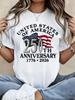 Maglietta 250° Anniversario USA 1776 2026 Patriottica Bandiera Americana T-Shirt