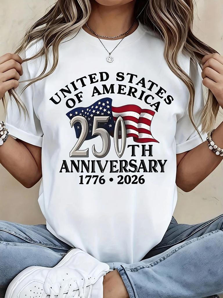 Maglietta 250° Anniversario USA 1776 2026 Maglietta Patriottica con Bandiera Americana Maglietta Unisex