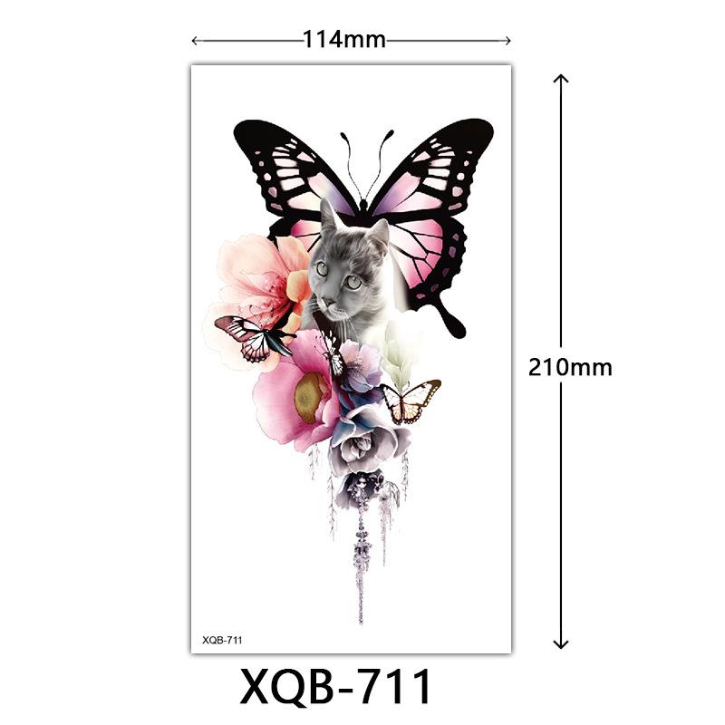 Small Full Arm Tattoo Sticker, Flower Letters, Plain Flower Tattoo Sticker Tattoo