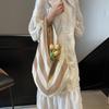 Women Crochet Tote Hollow Out Beach Large Capacity Fashion Knitted Hobo Simple Shopping Bag for Travel Vacation