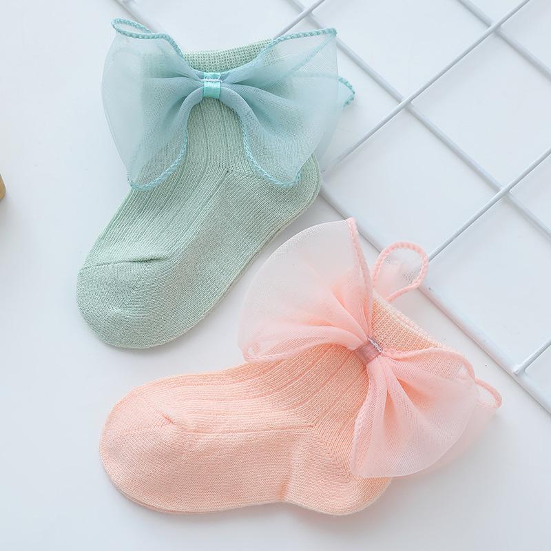 Home Baby Princess Socks Korean Edition Trendy Girls' Socks Children's Lace Socks Bow Baby Cotton Socks For Girls