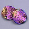 Personality Rainbow Irregular Round Heart Oval Stainless Steel Charm For Jewelry Making Bulk Supplies DIY Simple Earring Pendant
