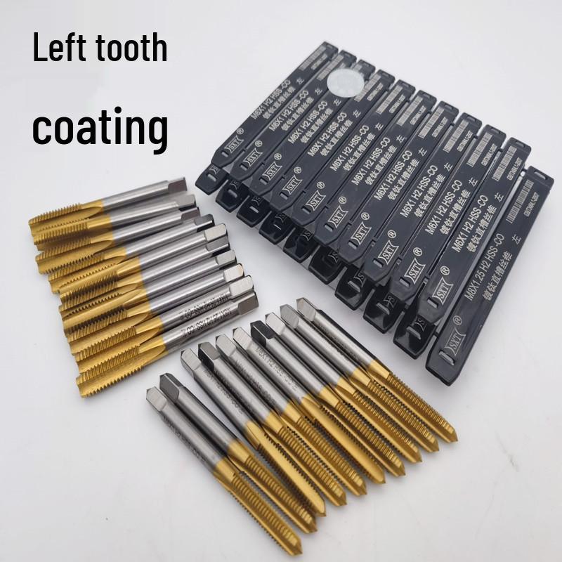 Cobalt-Plated Titanium Left-Hand Thread Taper & Straight Tap HSS-CO for Stainless Steel M2-M36