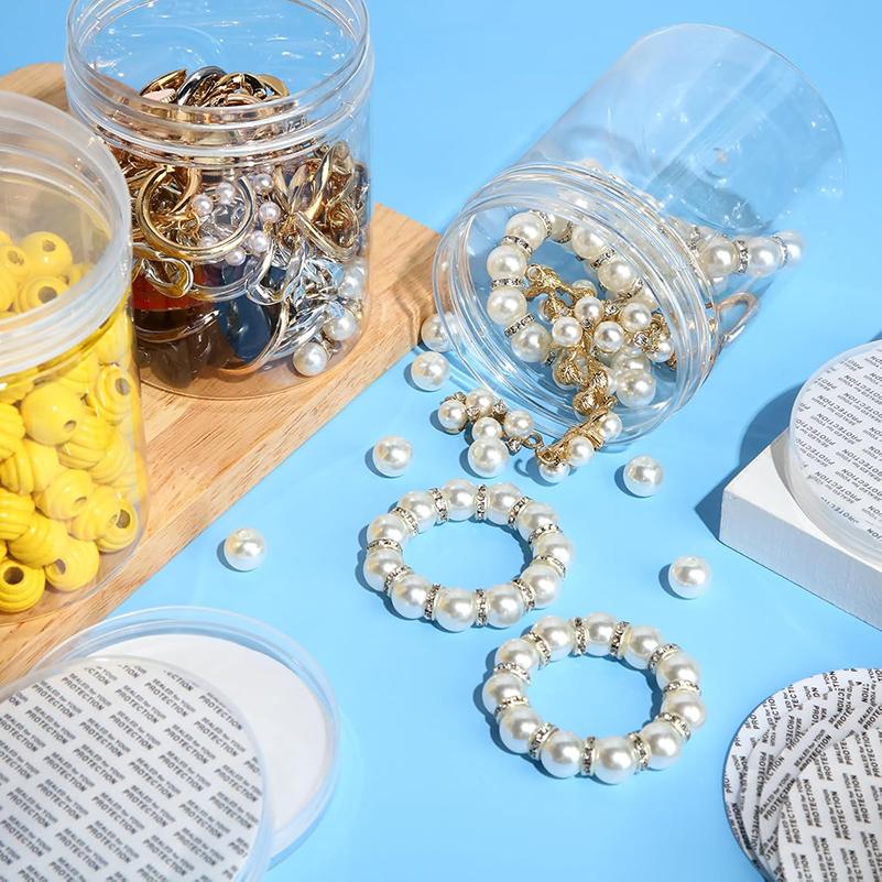 WTEMPO DIY Empty Plastic Decorative Jars with Lids Slime Containers Handicrafts Storage Jars Clear Wide Mouth Package Jars Party Decor Cylindrical Jar