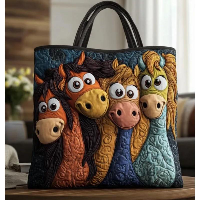 TEMU Womens Fashion Printed Tote Shoulder Bag 600D Oxford Cloth