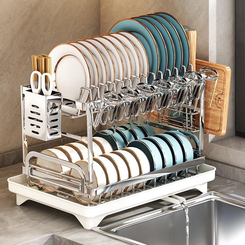 Kitchen Sink Drain Rack with Utensil and Cutting Board Holder
