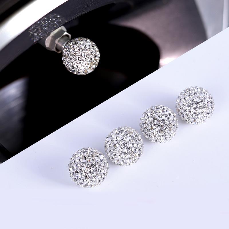 4Pcs/Lot Bling Rhinestone Universal Car Tire Valve Caps Crystal Diamond Shining Dustproof Valve Stem Caps Car Accessories