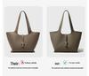 2024 Genuine Leather Women's Large Capacity Tote & Shoulder Handbag for Work - Cowhide, Autumn Collection