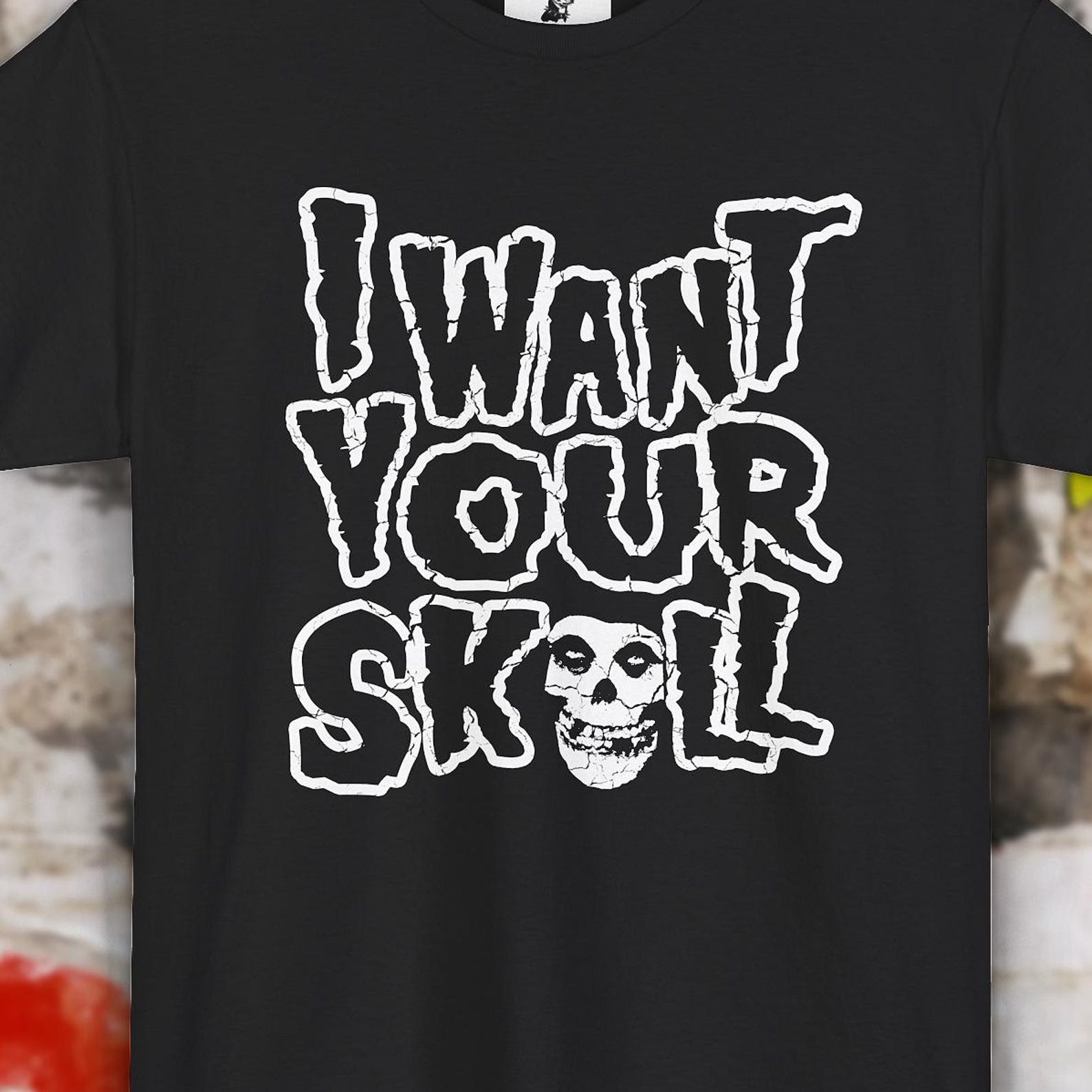 I Want Your Skull Goth Punk Black Graphic Tee T-shirt CHICHI S XL