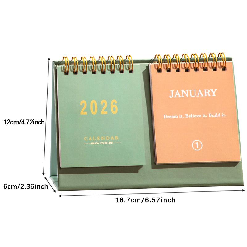 2026 Desk Calendar Mini Portable Simple English Handmade Desktop Decoration Office Daily Record Study Decor Desk Accessories