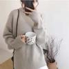 Women Cashmere Elegant Basic Sweater Autumn Winter Loose Soft O-Neck Knitted Pullovers Oversized Solid Color Jumper Knitwear