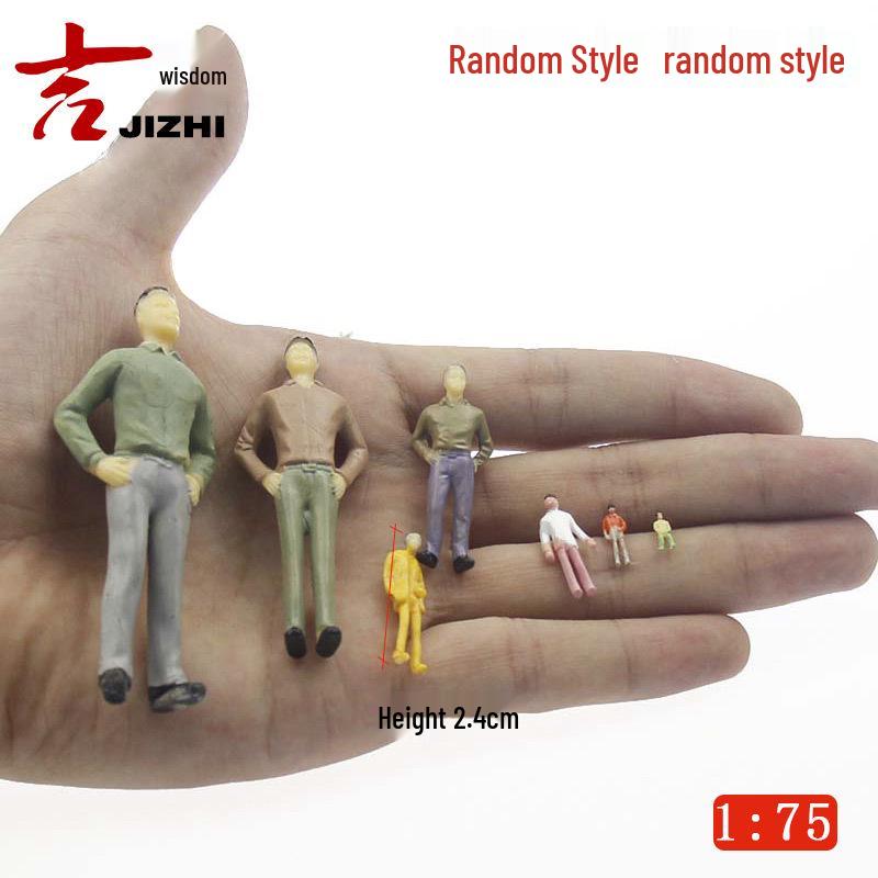 Фигурки для архитектурного песочного стола: Цветные миниатюрные фигурки людей и железнодорожников