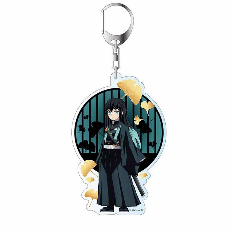Keychain Pendant Anime Demon Slayer Kimetsu No Yaiba Kamado Tanjirou Double Sided HD Bag Pendant Gift For Fans Cosplay Props Jewelry Gift