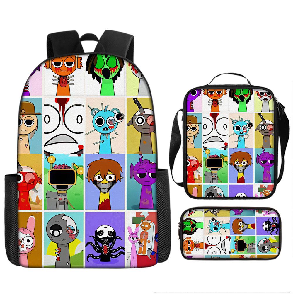 Sprunki Rhythm Box Backpack Primary School Third and Fourth Grades Lightweight Student School Bag