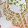 Bestickte Perlen-Applikation für Hochzeitskleid Abendkleid Aufnäher für Kragen Perlen-Aufnäher Spitze-Applikation