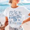 Basic Versatile Printed Short Sleeved Round Neck Casual Summer Cartoon Pattern Popular Women's Kawaii Street Top New T-Shirt